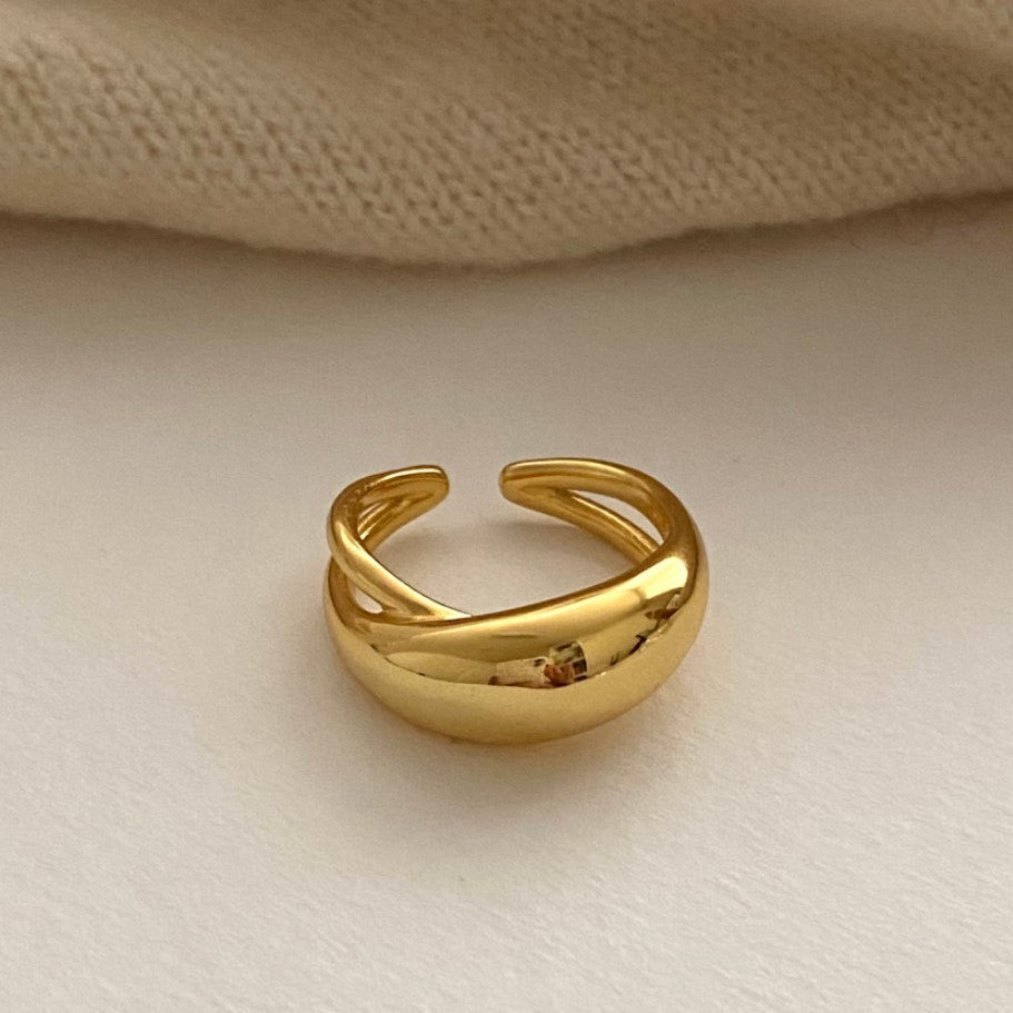 Large Curved 925 Sterling Silver Ring