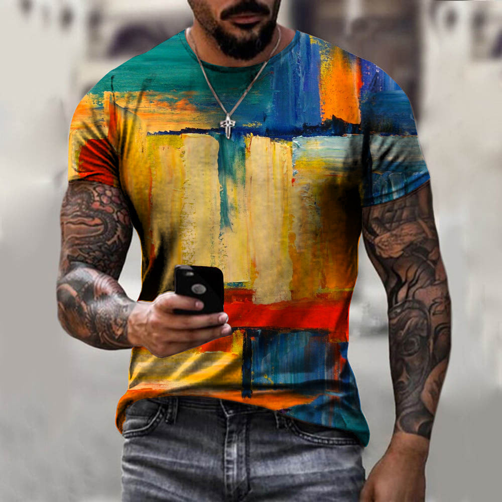 Men's Fashion 3D Printed Short Sleeve T-Shirt