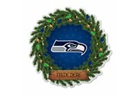 Rico Industries NFL Football Seattle Seahawks Personalized Felt Holiday Wreath Pennant - Home and Living Room Decor - Soft Felt EZ to Hang