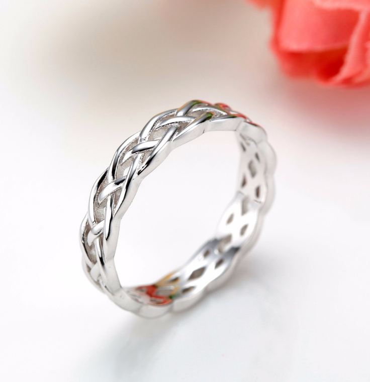 Celtic 4mm Silver 925 Engagement Ring