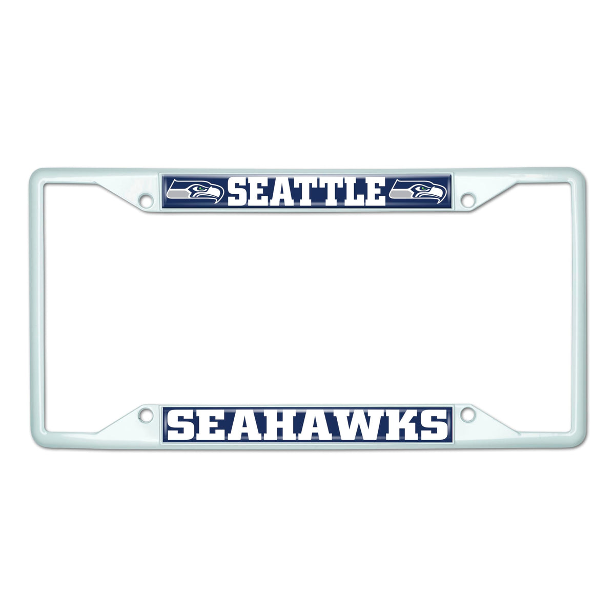 FANMATS 43489 NFL - Seattle Seahawks License Plate Frame - White – Easy Installation on Truck SUV Car - Ideal Gift for Die Hard NFL Fan