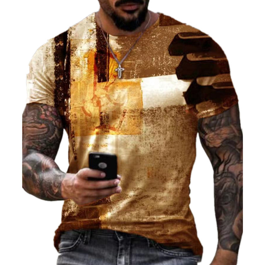 Men's Fashion 3D Printed Short Sleeve T-Shirt