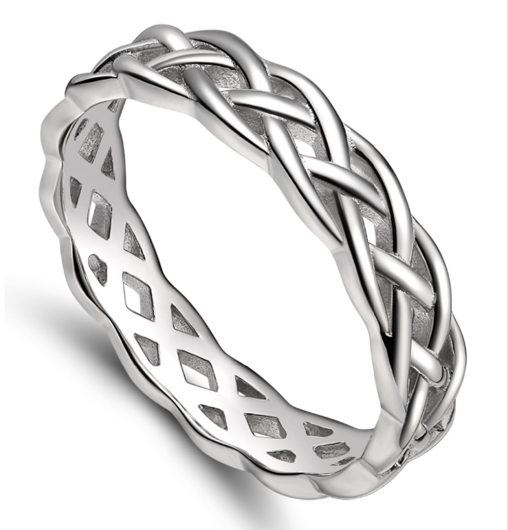 Celtic 4mm Silver 925 Engagement Ring