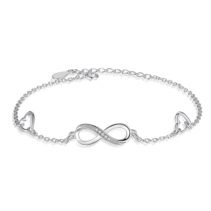 925 Sterling Silver Infinity Bracelet - A&N Outlet