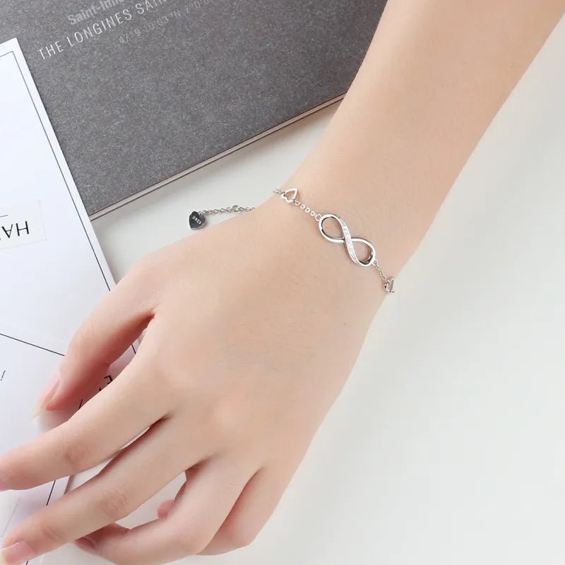 925 Sterling Silver Infinity Bracelet - A&N Outlet