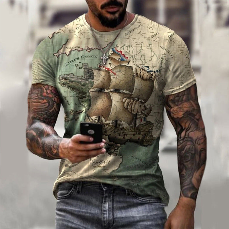 Men's Fashion 3D Printed Short Sleeve T-Shirt