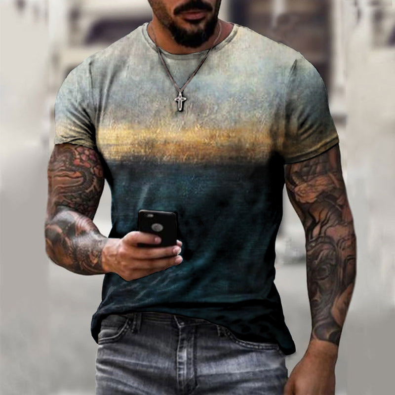 Men's Fashion 3D Printed Short Sleeve T-Shirt