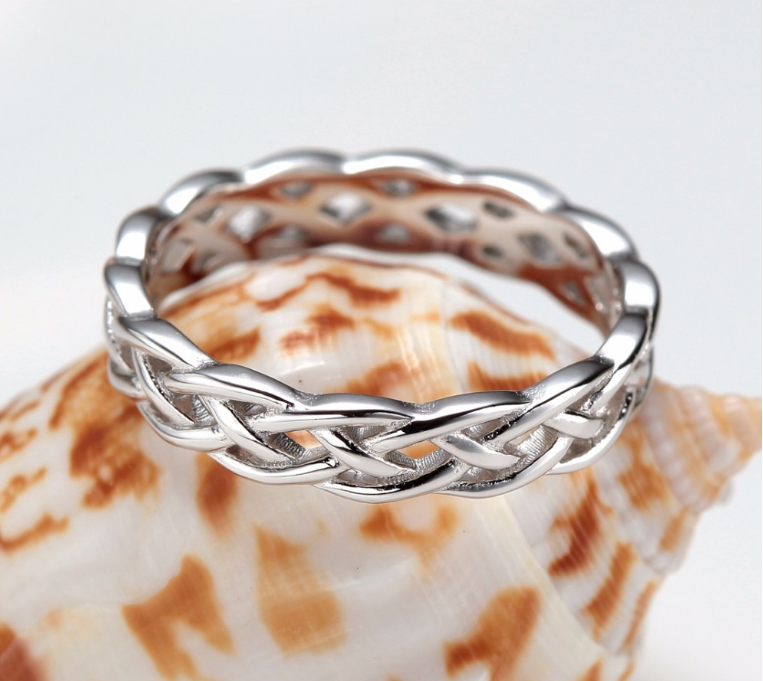 Celtic 4mm Silver 925 Engagement Ring