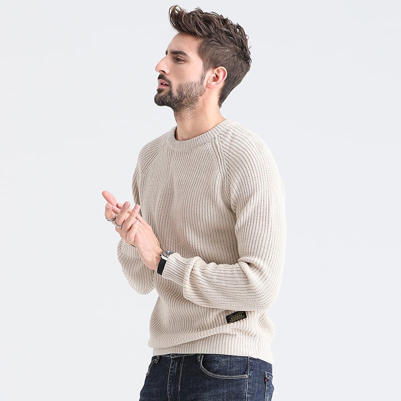 Men's Round Neck Sweater for Autumn and Winter