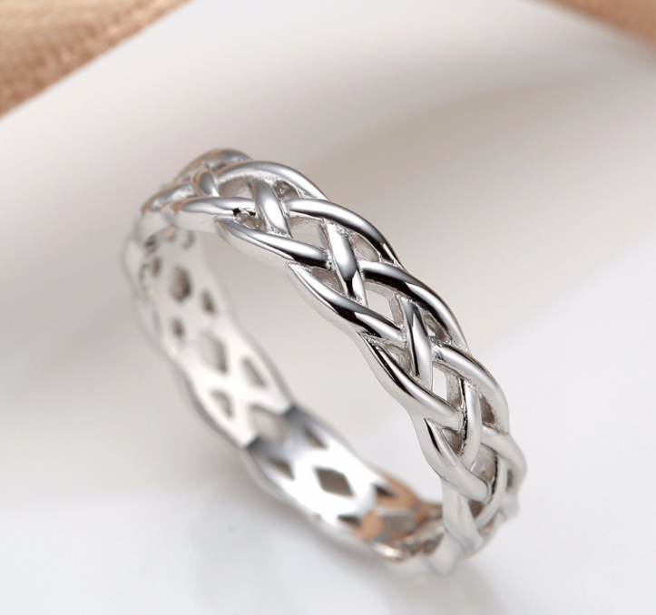 Celtic 4mm Silver 925 Engagement Ring