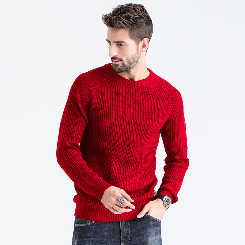 Men's Round Neck Sweater for Autumn and Winter