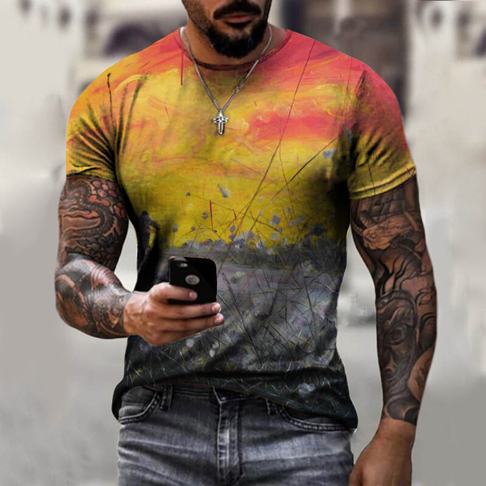 Men's Fashion 3D Printed Short Sleeve T-Shirt